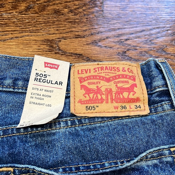 Levi’s 505 Regular Men’s Jeans 36x34 - Picture 3 of 4